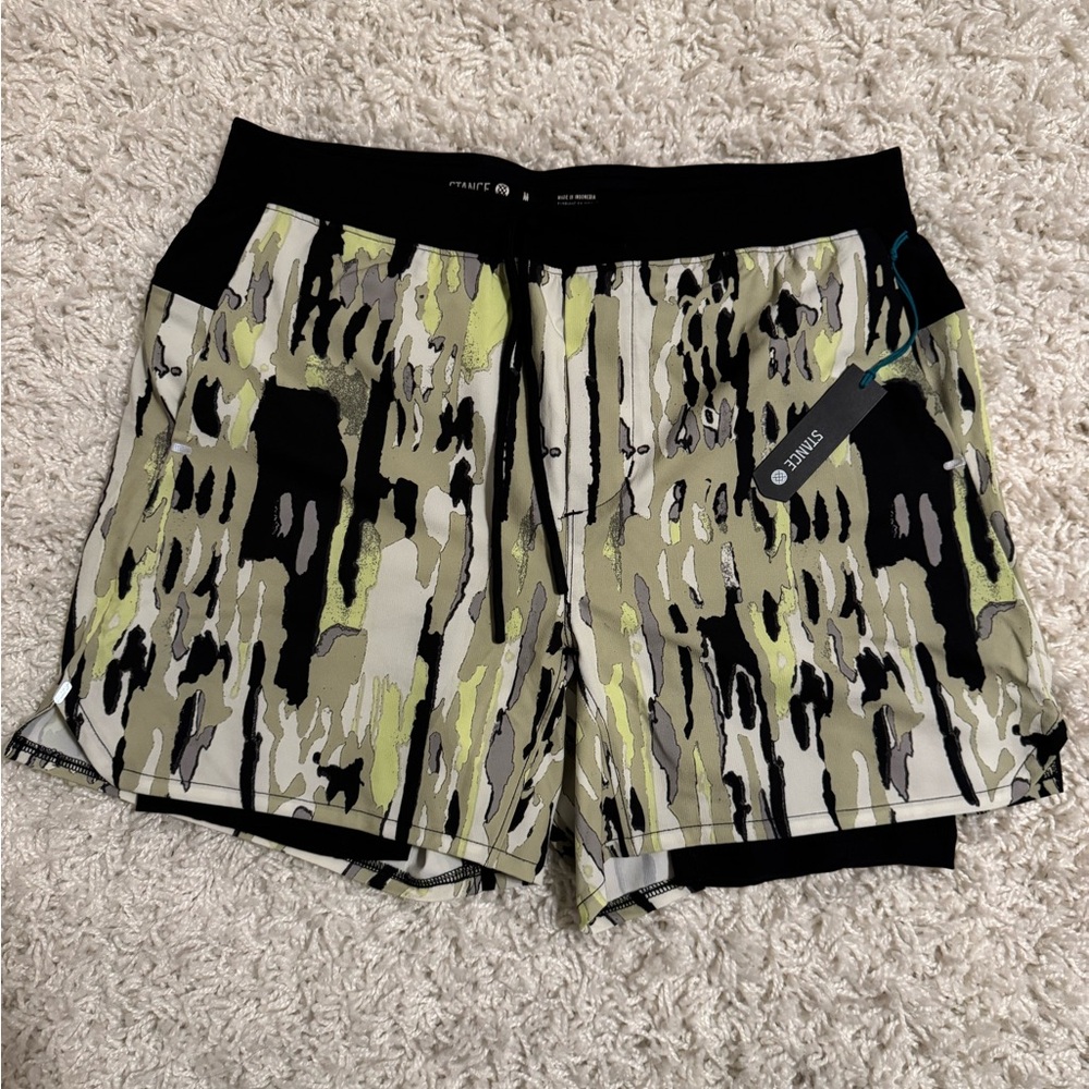 Stance Camouflage Athletic Shorts - Black, Green, Gray